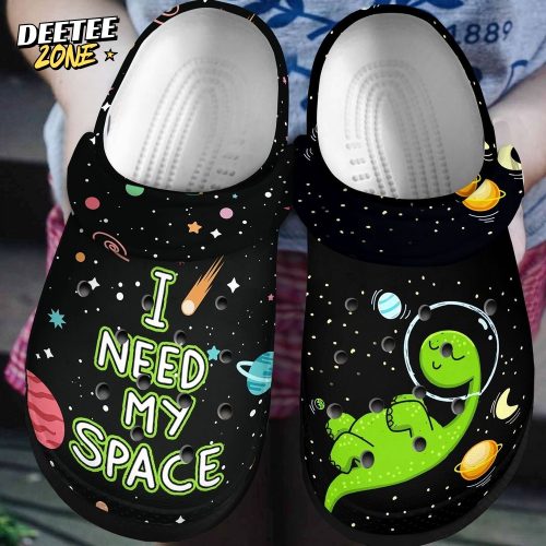 I Need My Space Dinosaur Crocs Clogs Shoes