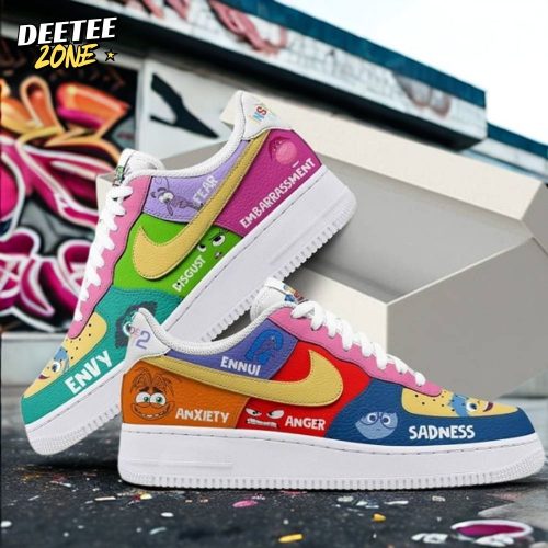 Inside Out Cartoon Disney Nike Air Force 1 Sneaker Limited Edition Design