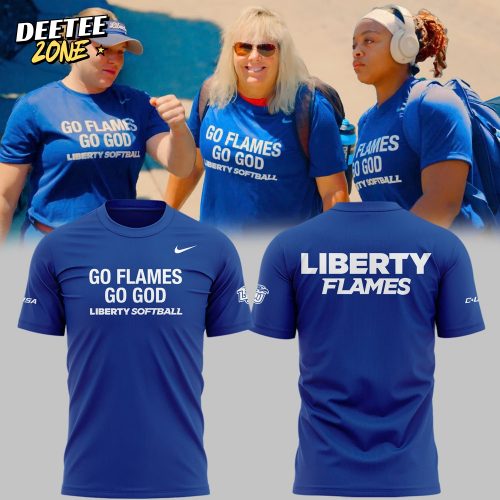 Liberty Flames Go Flames Go God Liberty Softball Shirt