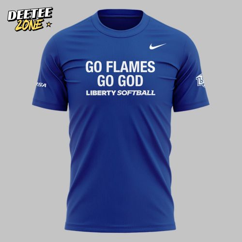 Liberty Flames Go Flames Go God Liberty Softball Shirt