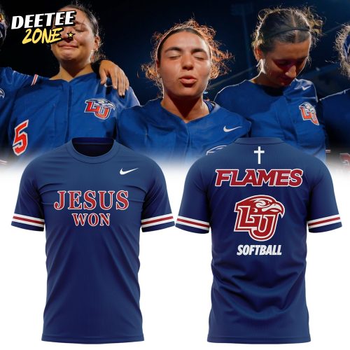 Liberty Flames Softball Praise Be To God JESUS WON Shirt