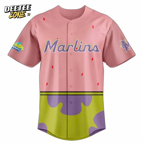 Miami Marlins x SpongeBob Squarepants Personalized Baseball Jersey