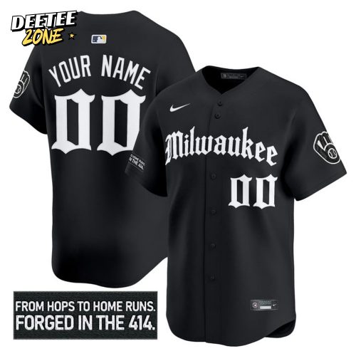 Milwaukee Brewers ‘Gothic 414 Shadows Edition’ Personalied Baseball Jersey