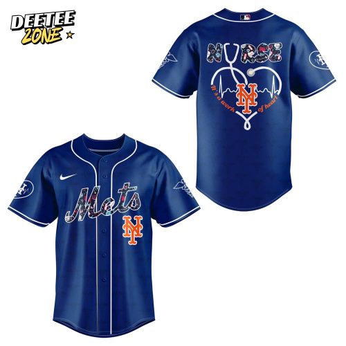New York Mets x Nurses Night Special Blue Baseball Jersey