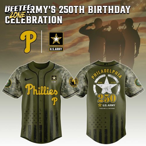 Philadelphia Phillies MLB x U.S. Army 250th Birthday Celebration Jersey