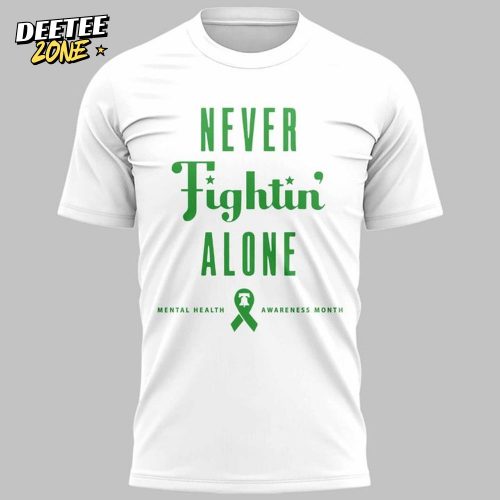 Philadelphia Phillies Mental Health Awareness Month 2025 “Never Fighting Alone” Special White Tee