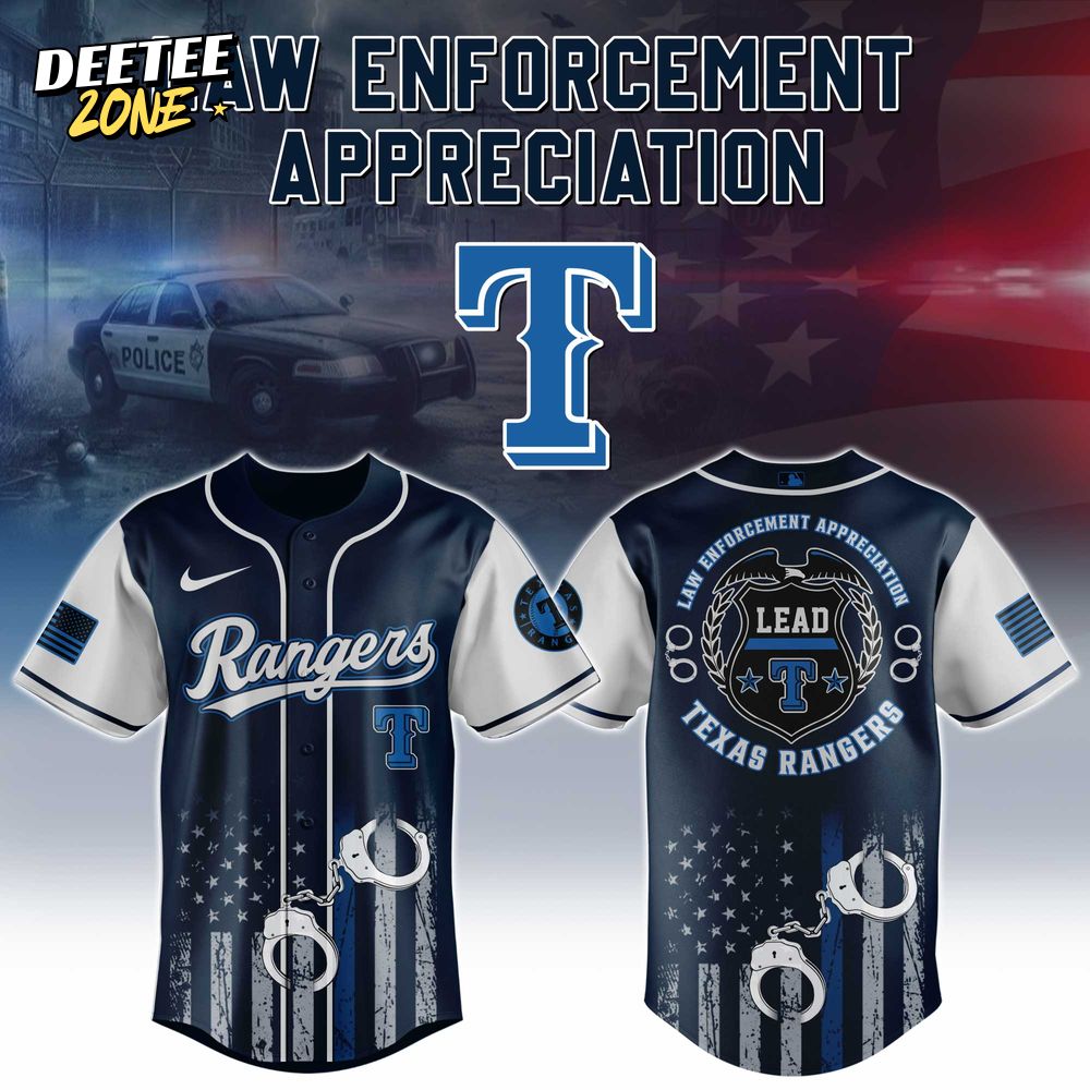 Texas Rangers MLB x Law Enforcement Appreciation Day Baseball Jersey Texas Rangers MLB x Law Enforcement Appreciation Day Baseball Jersey