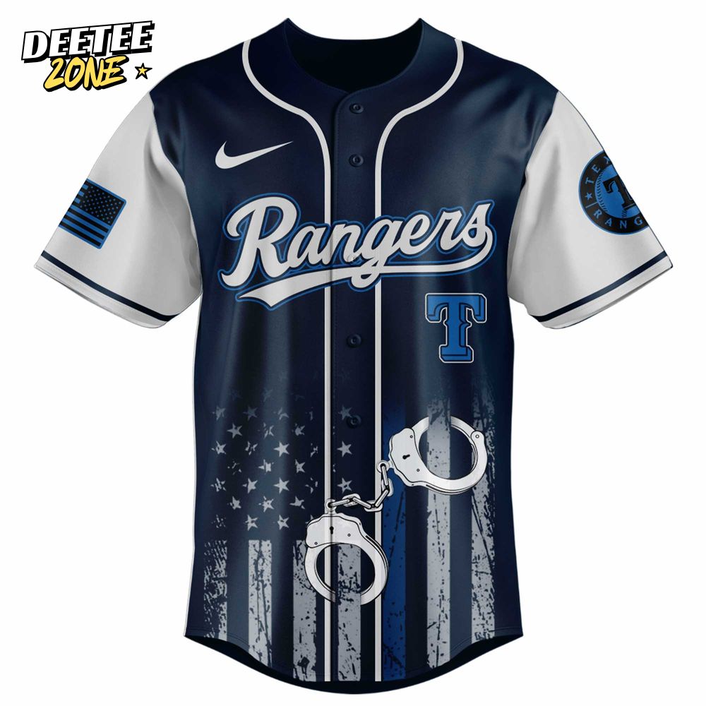 Texas Rangers MLB x Law Enforcement Appreciation Day Baseball Jersey Texas Rangers MLB x Law Enforcement Appreciation Day Baseball Jersey