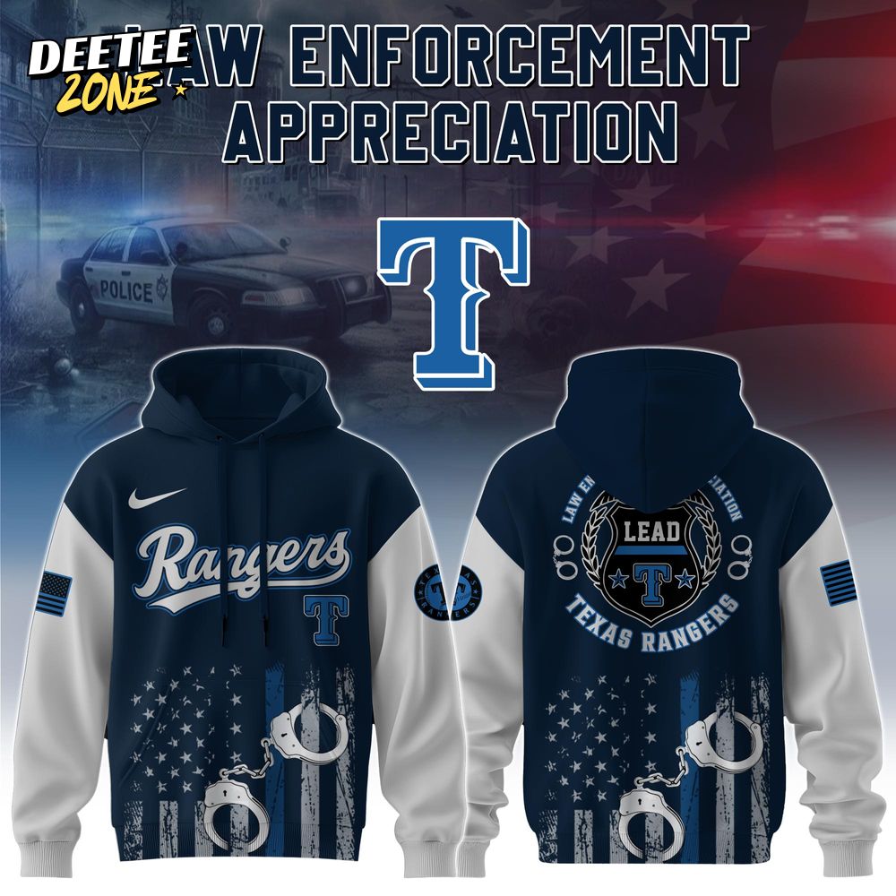Texas Rangers MLB x Law Enforcement Appreciation Day Hoodie Texas Rangers MLB x Law Enforcement Appreciation Day Hoodie