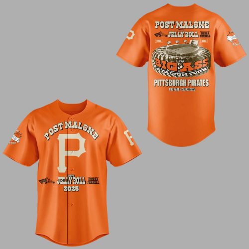 Pittsburgh Pirates X Post Malone With Jelly Roll “Big Ass Tour” Special Baseball Jersey