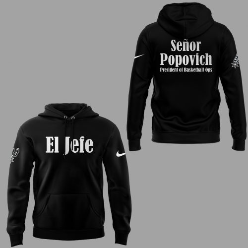 San Antonio Spurs Coach Gregg Popovich Ã¢ÂÂIÃ¢ÂÂm El Jefe.Ã¢ÂÂ Special Black Hoodie
