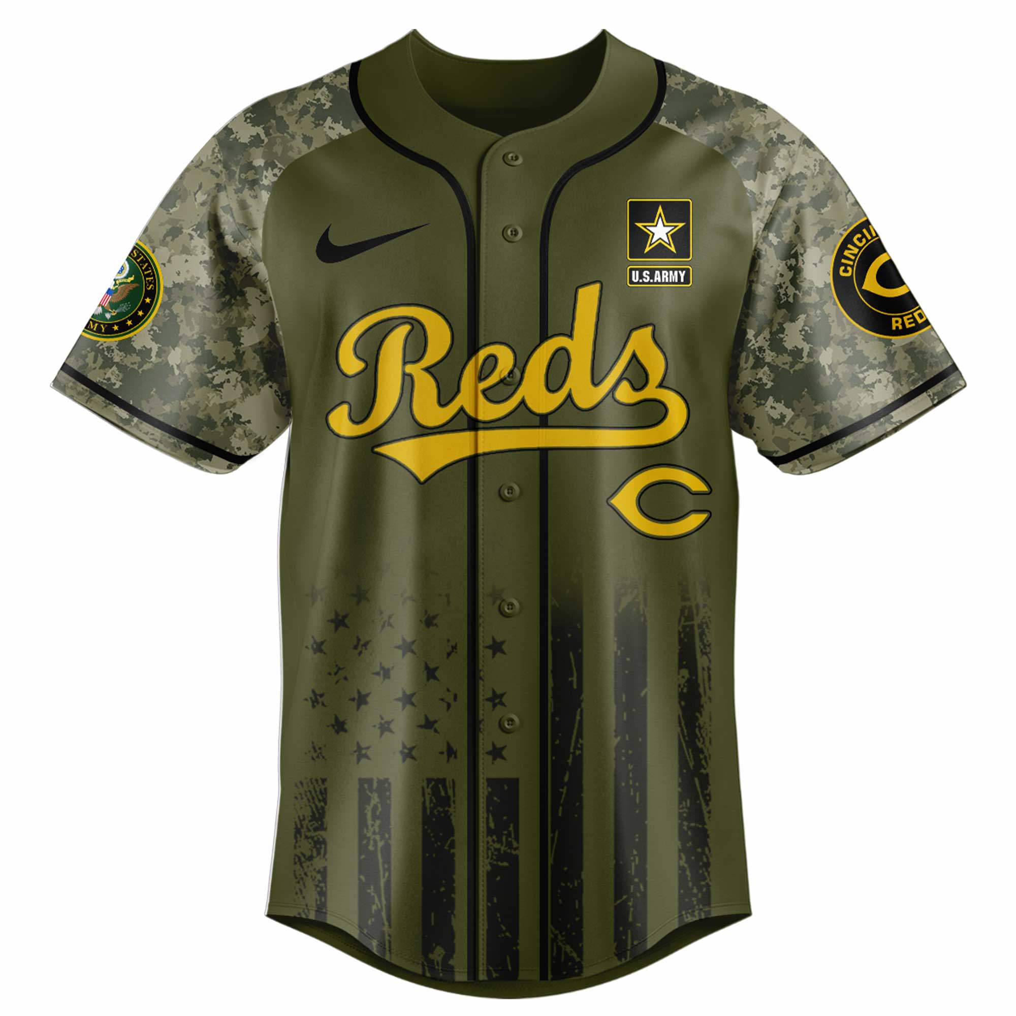 Cincinnati Reds MLB x U.S. Army 250th Birthday Celebration Jersey Cincinnati Reds MLB x U.S. Army 250th Birthday Celebration Jersey