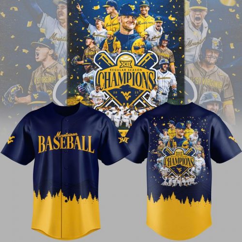 West Virginia Mountaineers Big 12 Regular Season Champions Baseball Jersey