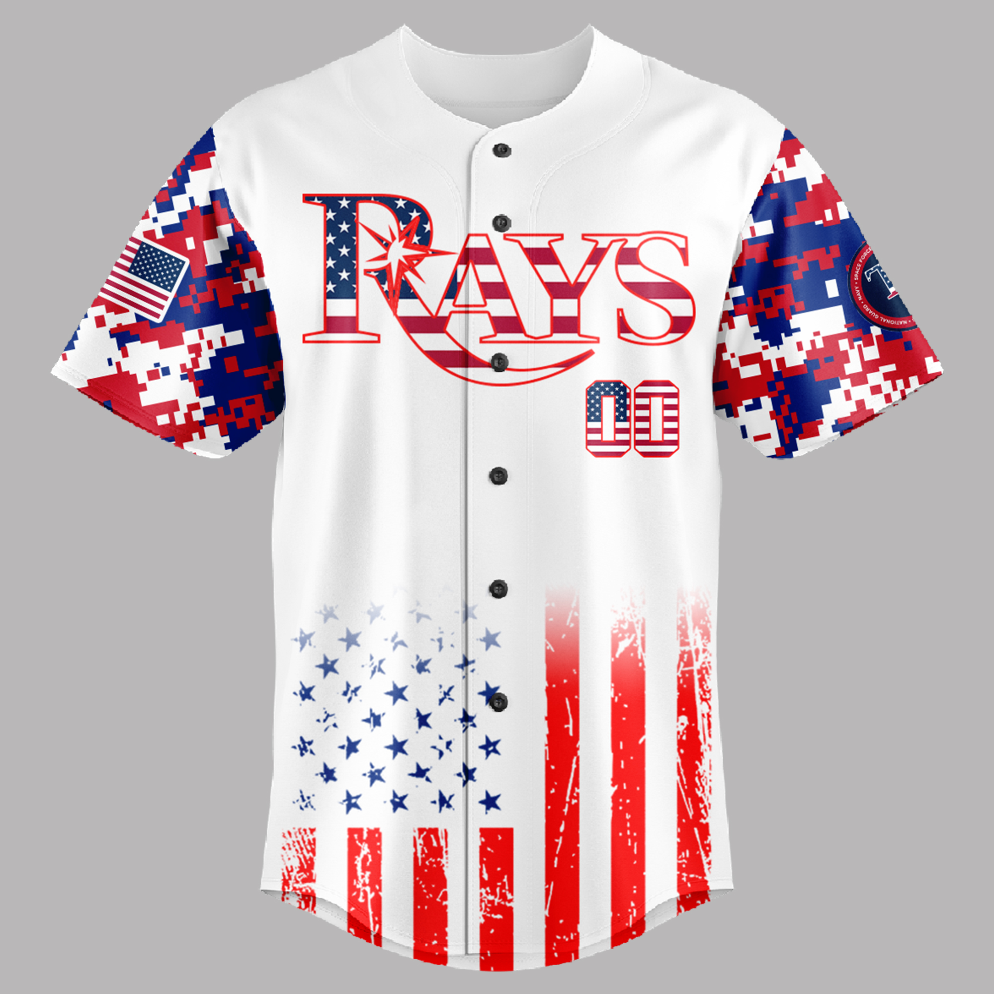 Tampa Bay Rays MLB x The 4th of July x Military Jersey 2025 Tampa Bay Rays MLB x The 4th of July x Military Jersey 2025