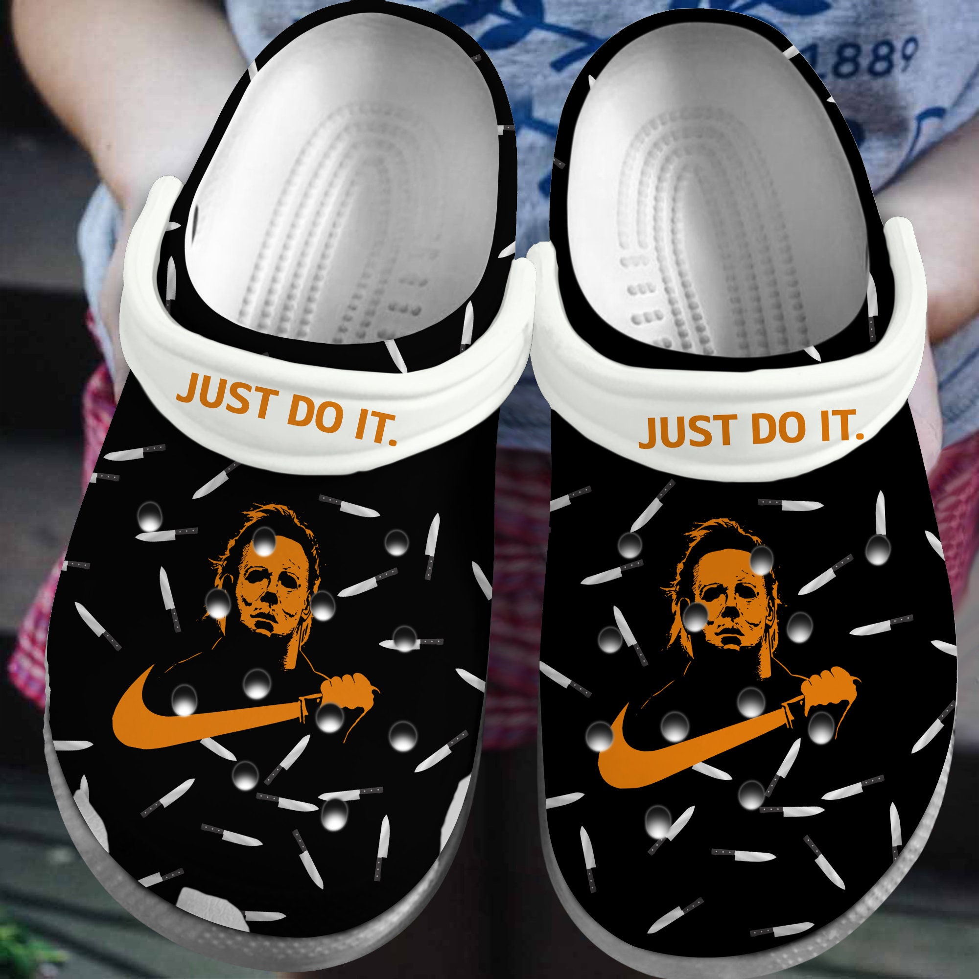 Halloween Just Do It Michael Myers Crocs Clogs Shoes Halloween Just Do It Michael Myers Crocs Clogs Shoes