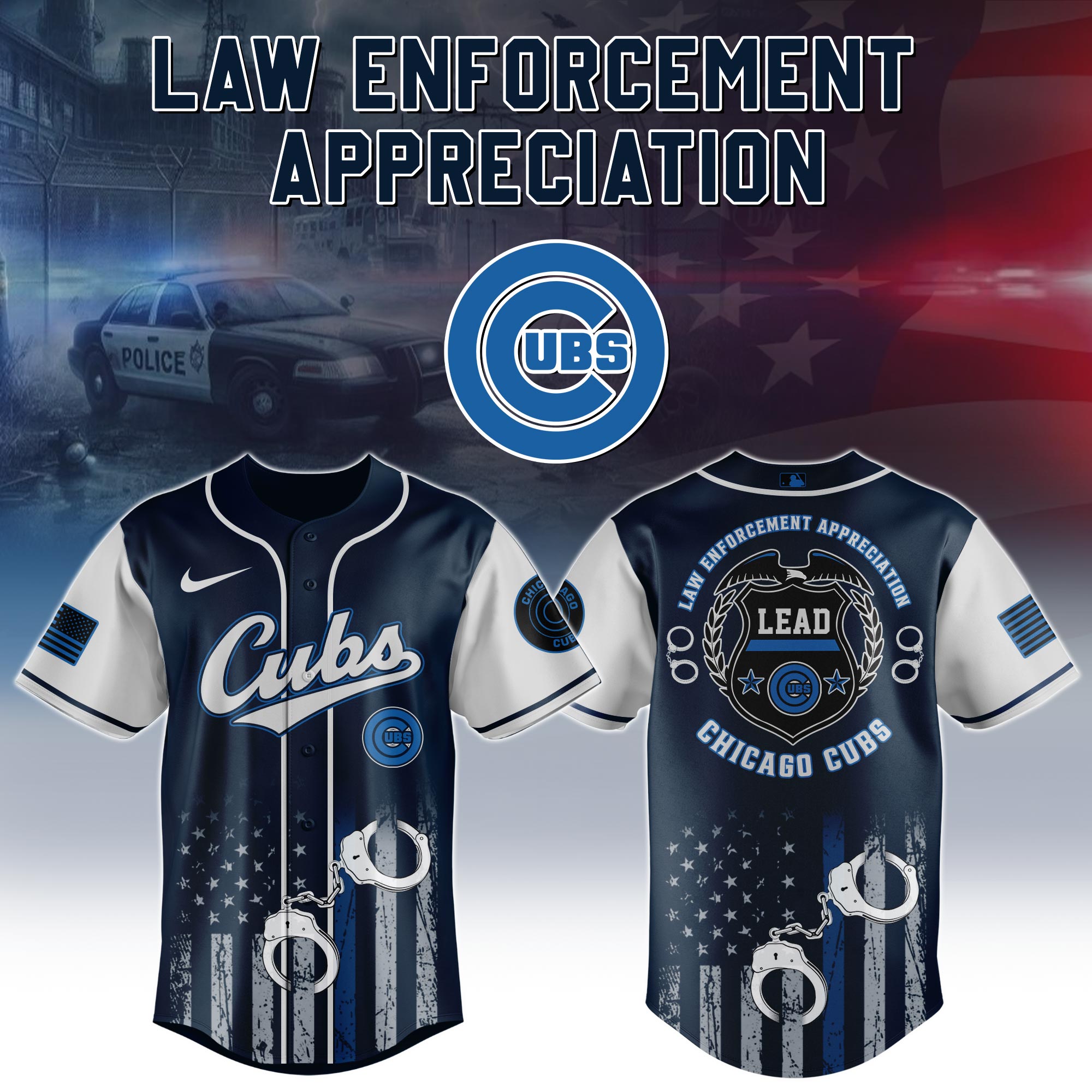 MLB All Teams X Law Enforcement Appreciation Day Limited Edition Baseball Jersey MLB All Teams X Law Enforcement Appreciation Day Limited Edition Baseball Jersey