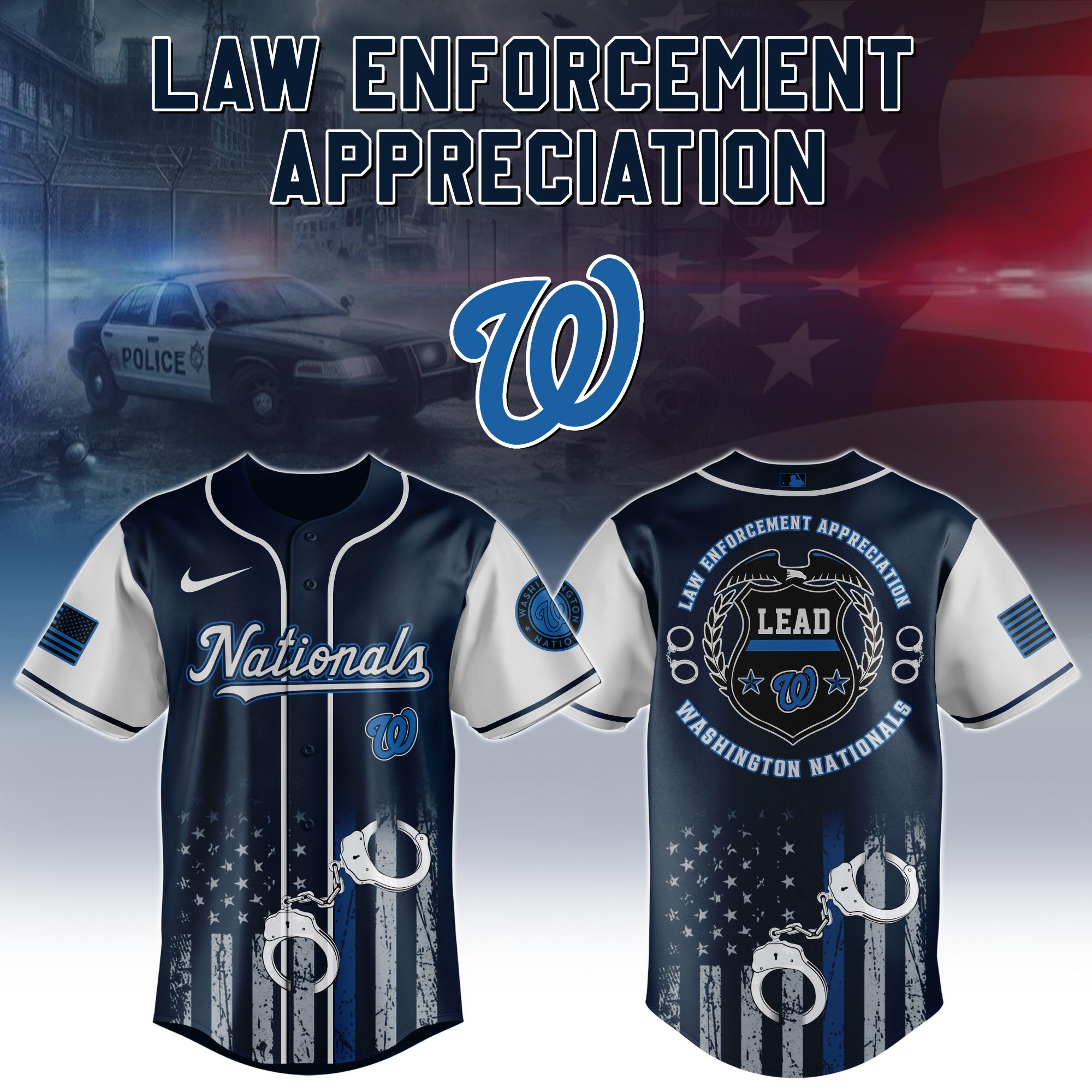MLB All Teams X Law Enforcement Appreciation Day Limited Edition Baseball Jersey MLB All Teams X Law Enforcement Appreciation Day Limited Edition Baseball Jersey