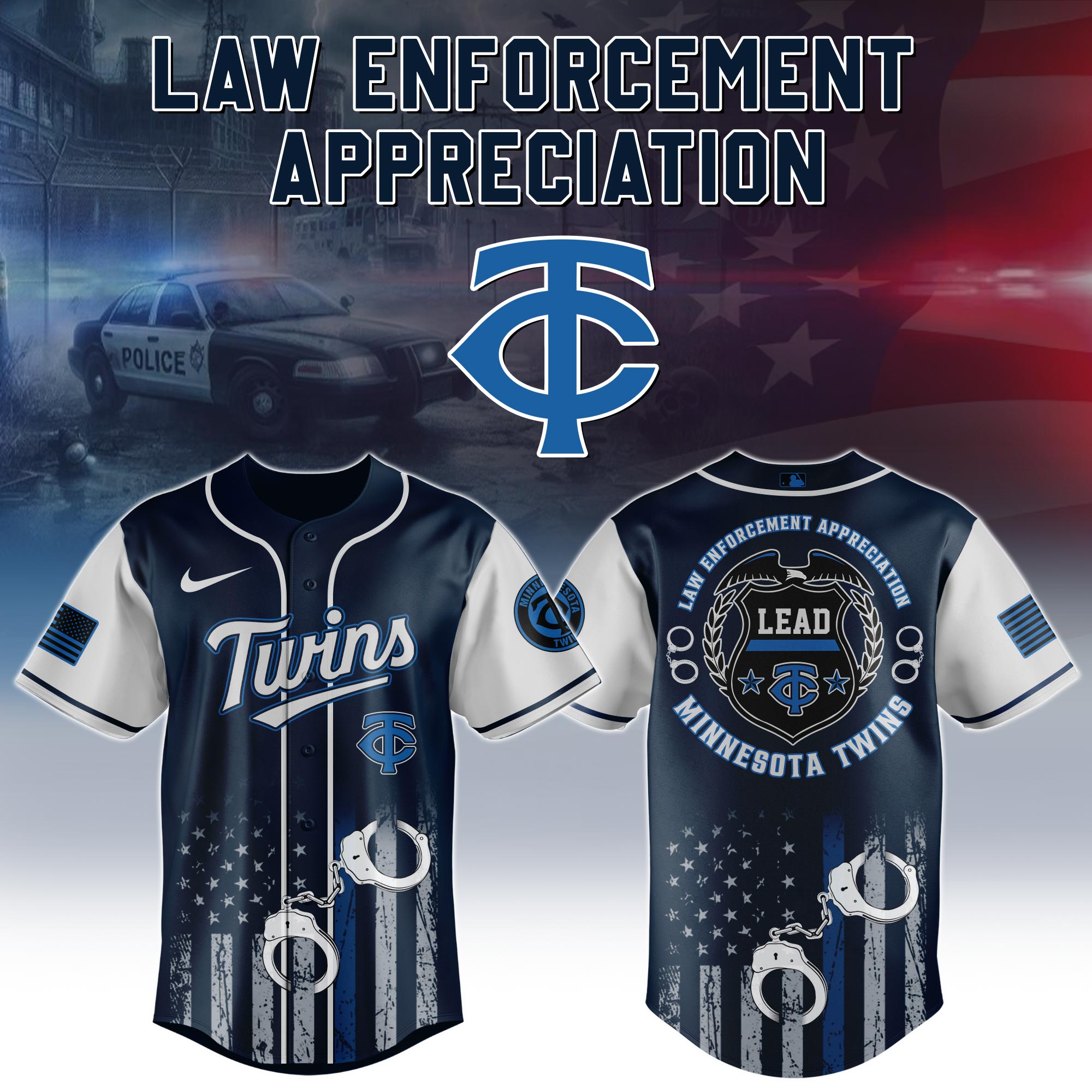 MLB All Teams X Law Enforcement Appreciation Day Limited Edition Baseball Jersey MLB All Teams X Law Enforcement Appreciation Day Limited Edition Baseball Jersey