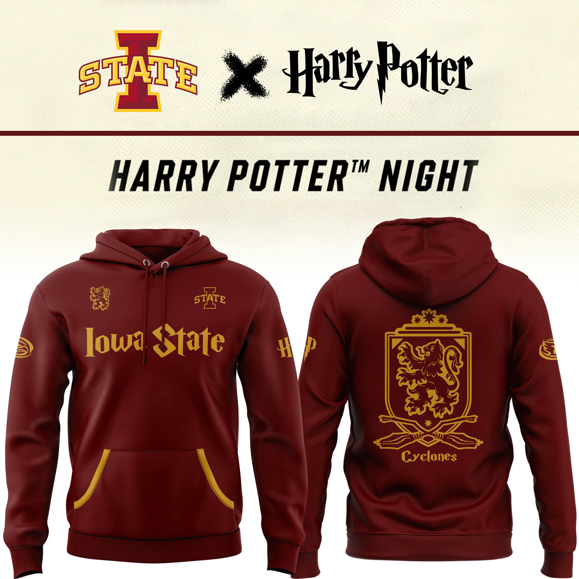 Iowa State Cyclones Special 2025 Harry Potter Night Hoodie Iowa State Cyclones Special 2025 Harry Potter Night Hoodie