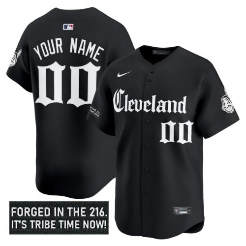 Cleveland Indians ‘Gothic Iron Edition’ Special Edition Black Baseball Jersey