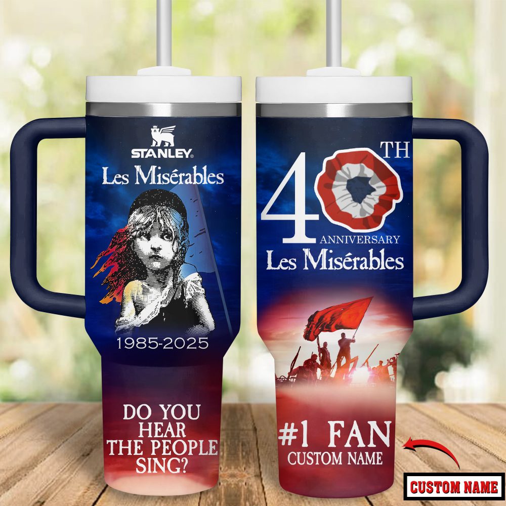 Les Miserables 40th Anniversary Custom Tumbler 40oz with Handle