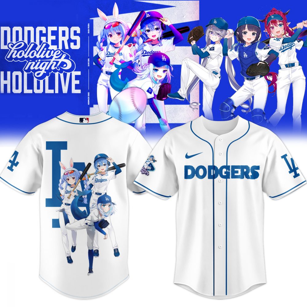 Los Angeles Dodgers MLB x Hololive Night 2025 White Baseball Jersey