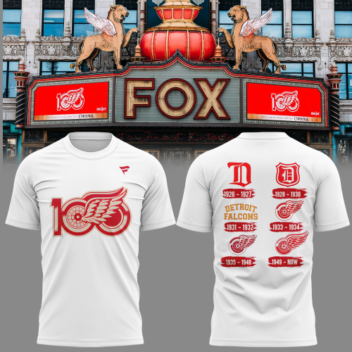 Detroit Red Wings 100th Anniversary White Special Edition Shirt