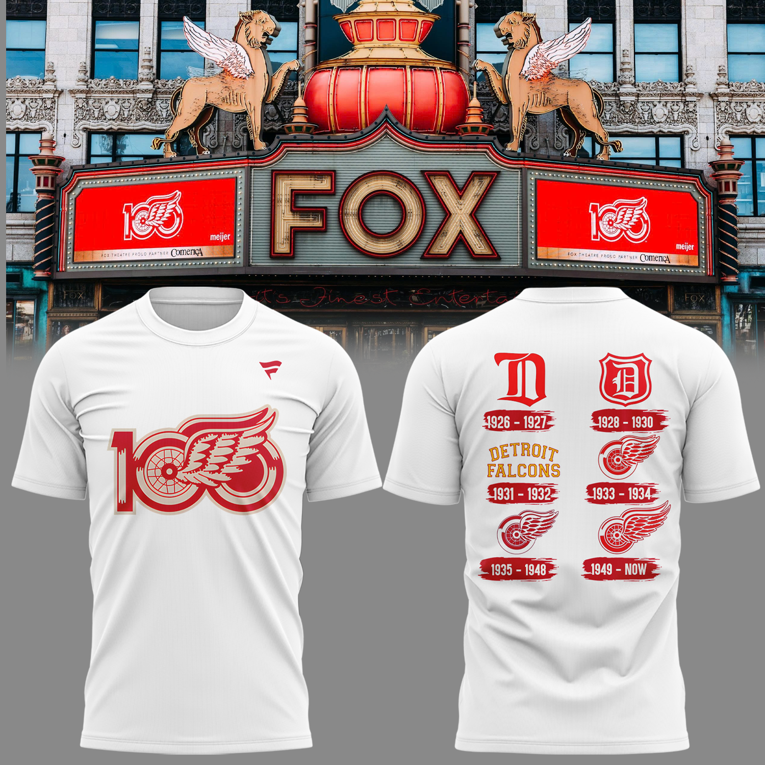 Detroit Red Wings 100th Anniversary White Special Edition Shirt Detroit Red Wings 100th Anniversary White Special Edition Shirt