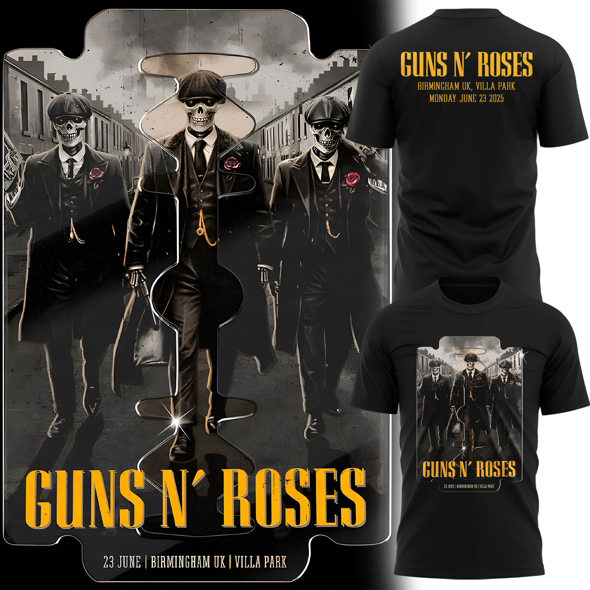 Guns N' Roses World Tour to Birmingham 2025 Special Black Tee Guns N' Roses World Tour to Birmingham 2025 Special Black Tee