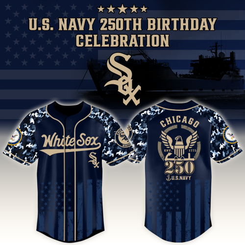 Chicago White Sox x US Navy 250th Birthday Edition 3D Baseball Jersey