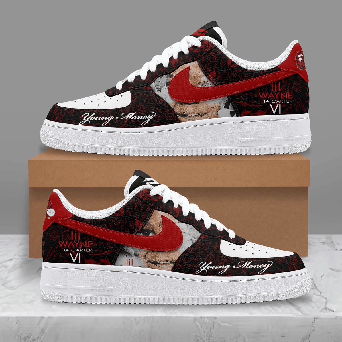 Lil Wayne Tha Carter VI Young Money Air Force 1 Sneakers Lil Wayne Tha Carter VI Young Money Air Force 1 Sneakers