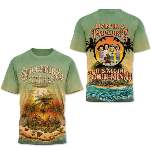 Stick Figure, Stephen Marley & The Hip Abduction Island Holiday Tour 2025 Shirt Stick Figure, Stephen Marley & The Hip Abduction Island Holiday Tour 2025 Shirt