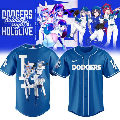 Los Angeles Dodgers MLB x Hololive Night 2025 Blue Baseball Jersey