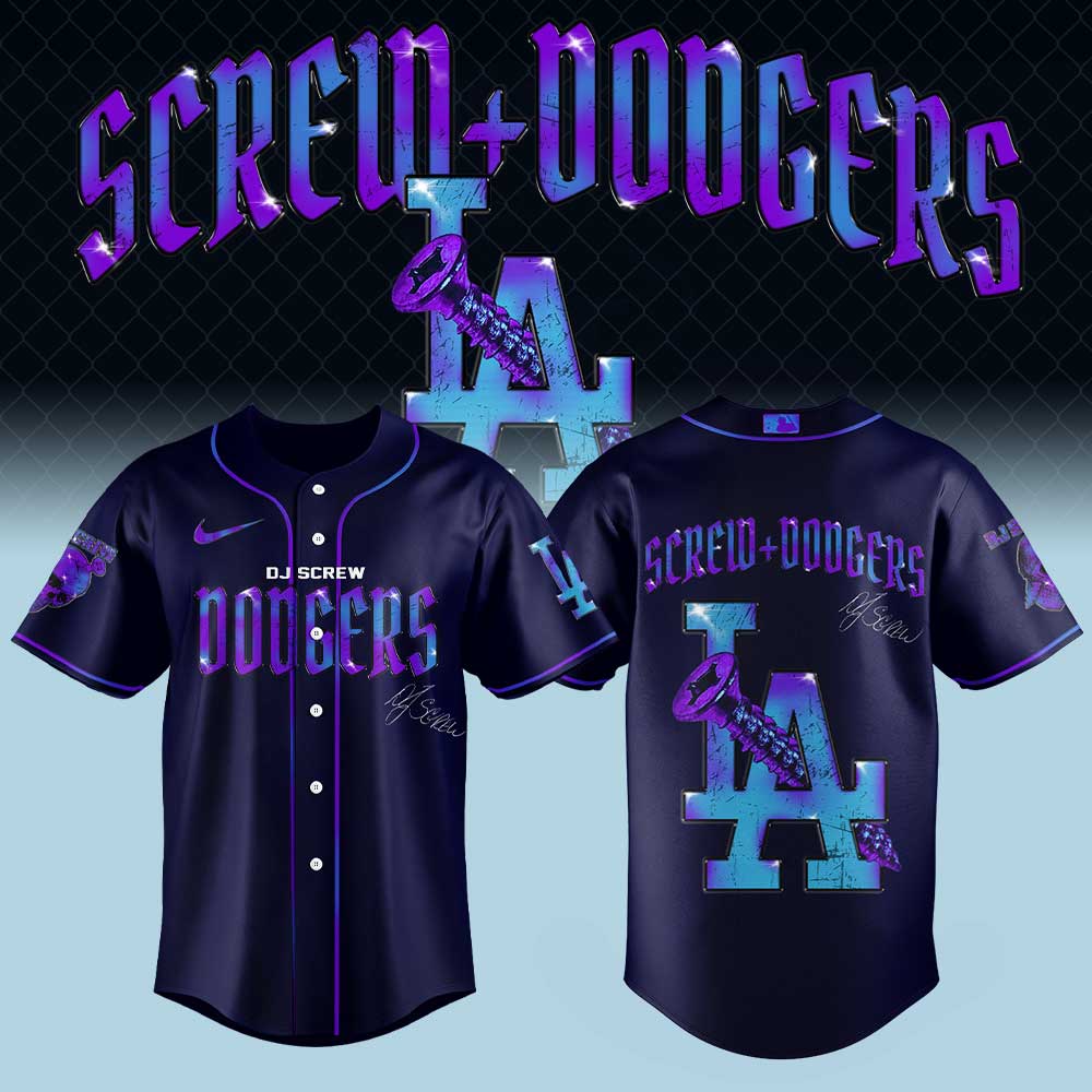 Los Angeles Dodgers Honor All-Time DJ Screw Signature Baseball Jersey Los Angeles Dodgers Honor All-Time DJ Screw Signature Baseball Jersey