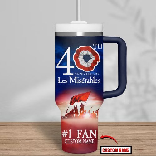 Les Miserables 40th Anniversary Custom Tumbler 40oz with Handle
