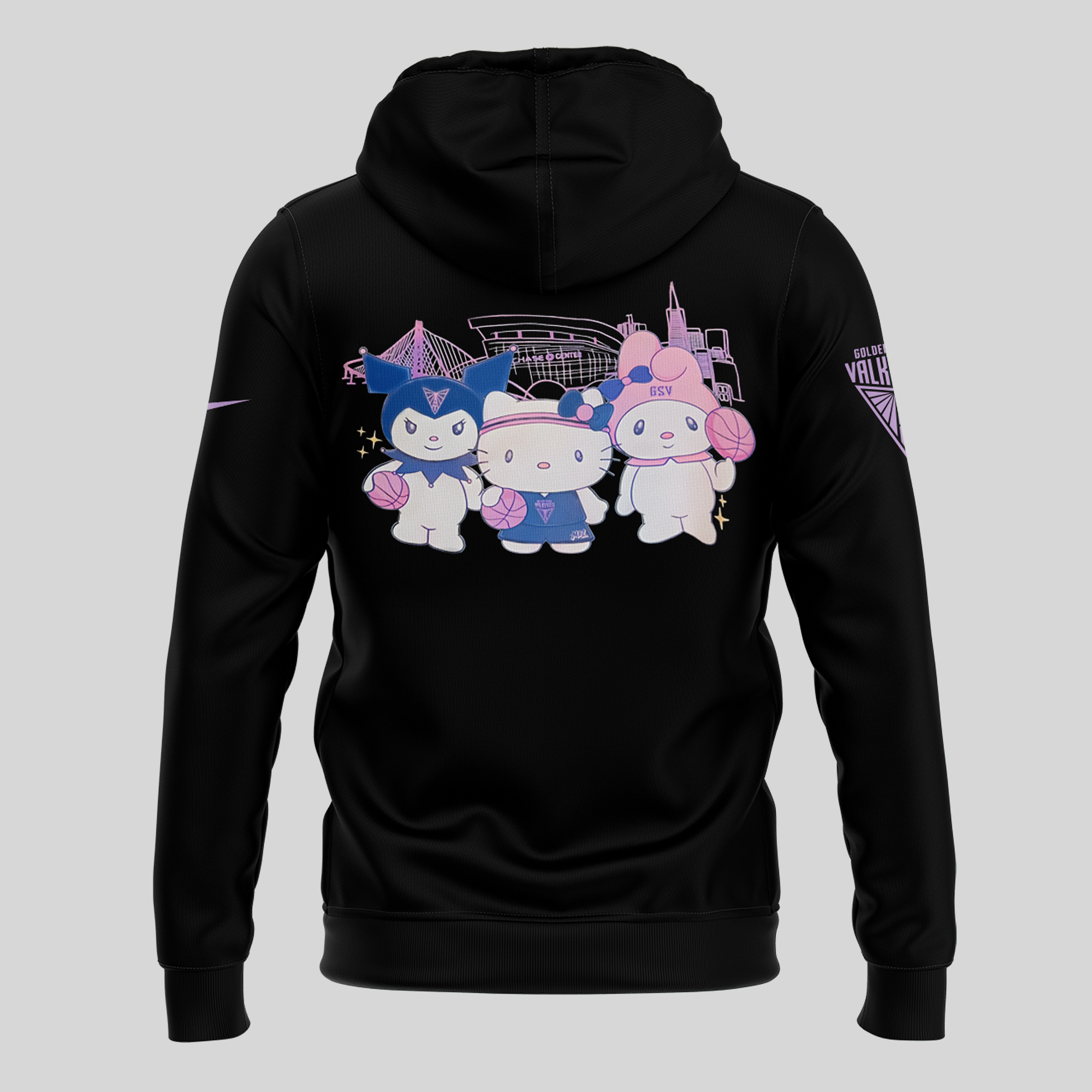 Golden State Valkyries WIN Hello Kitty Special Hoodie Golden State Valkyries WIN Hello Kitty Special Hoodie