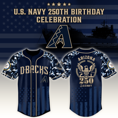 Arizona Diamondbacks x US Navy 250th Birthday Edition 3D Baseball Jersey