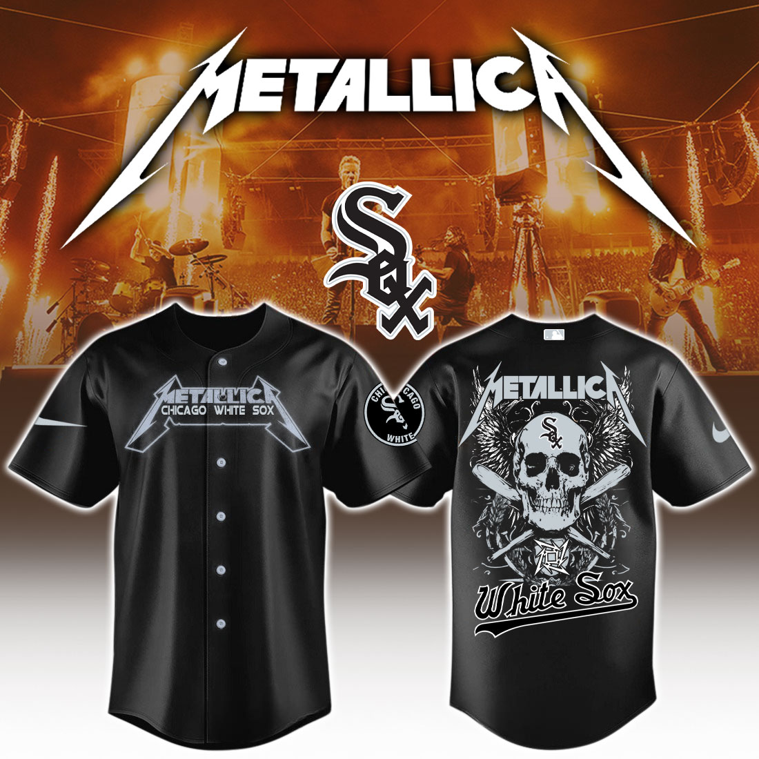 Chicago White Sox MLB x Metallica Jersey Limited Edition Chicago White Sox MLB x Metallica Jersey Limited Edition