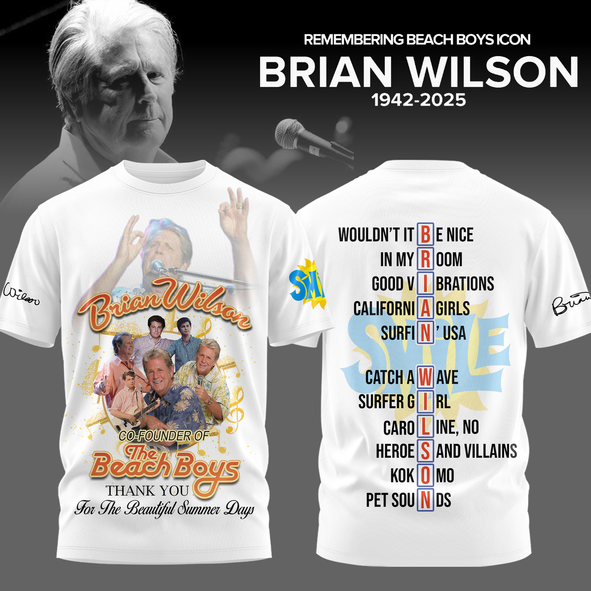 Remembering Beach Boys Icon Brian Wilson Special Shirt Remembering Beach Boys Icon Brian Wilson Special Shirt