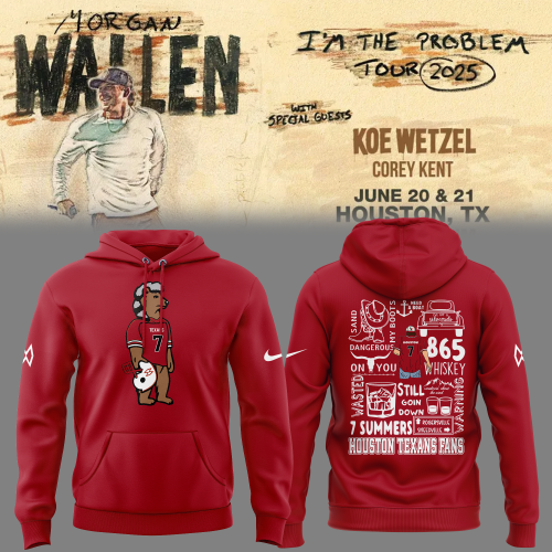 Morgan Wallen x Houston Texans Special Red Hoodie