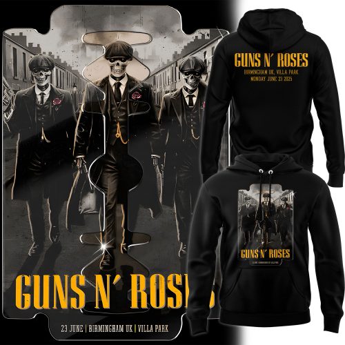 Guns N’ Roses World Tour to Birmingham 2025 Special Black Hoodie