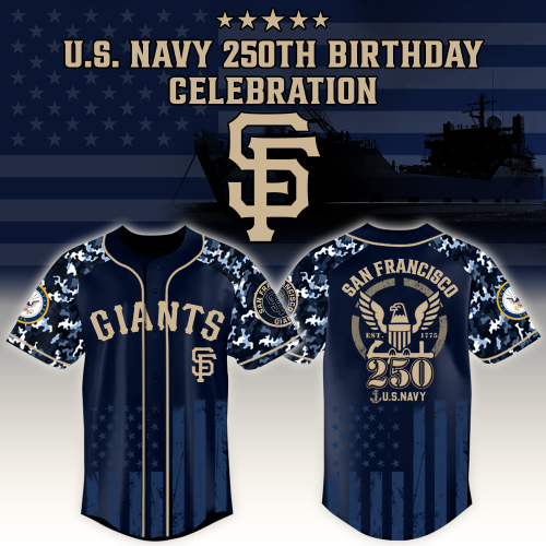 San Francisco Giants x US Navy 250th Birthday Edition 3D Baseball Jersey