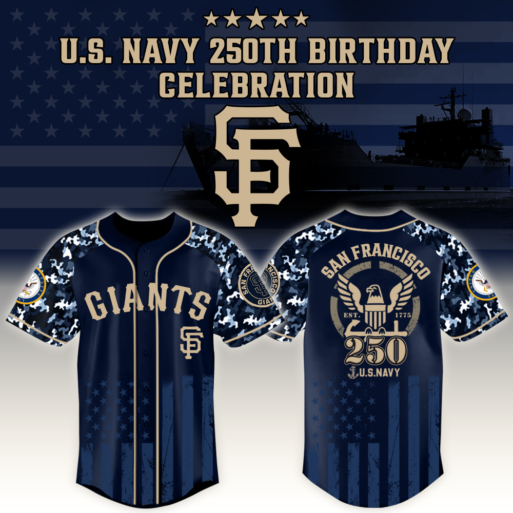 San Francisco Giants x US Navy 250th Birthday Edition 3D Baseball Jersey San Francisco Giants x US Navy 250th Birthday Edition 3D Baseball Jersey