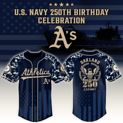 Oakland Athletics x US Navy 250th Birthday Edition 3D Baseball Jersey