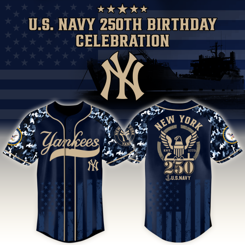 New York Yankees x US Navy 250th Birthday Edition 3D Baseball Jersey