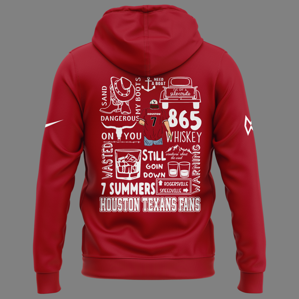 Morgan Wallen x Houston Texans Special Red Hoodie