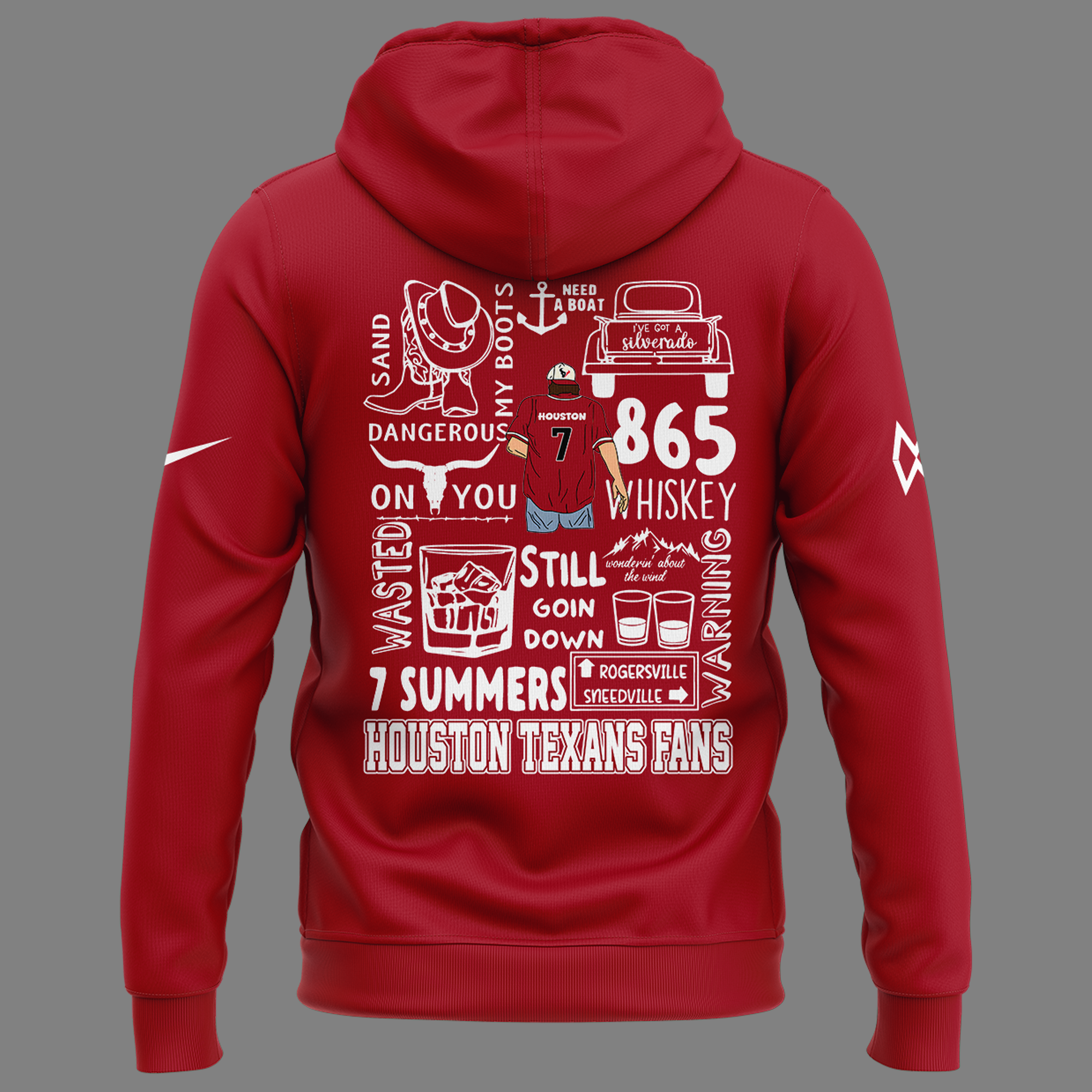Morgan Wallen x Houston Texans Special Red Hoodie Morgan Wallen x Houston Texans Special Red Hoodie