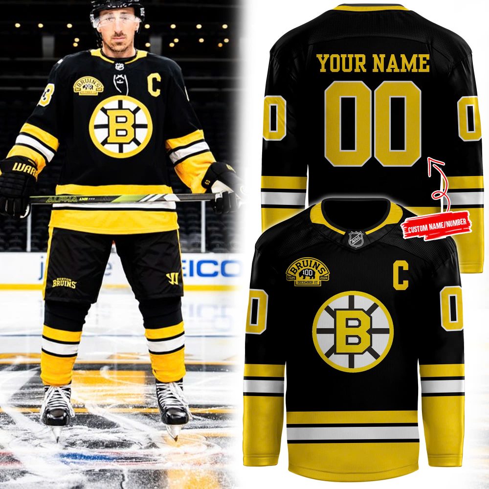 Nhl Boston Bruins Hockey Jersey Custom Centennial Game Exclusive