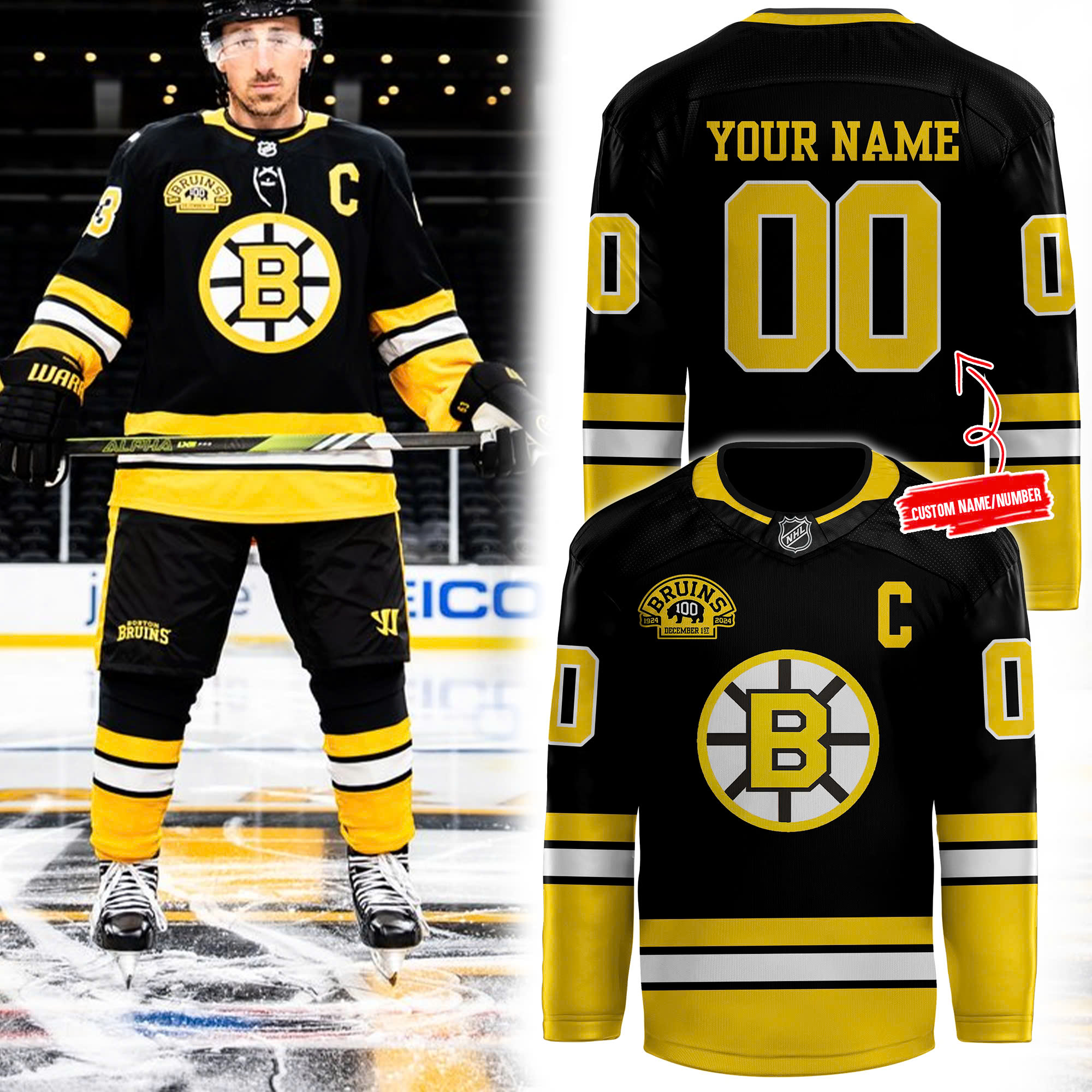 Nhl Boston Bruins Hockey Jersey Custom Centennial Game Exclusive Nhl Boston Bruins Hockey Jersey Custom Centennial Game Exclusive