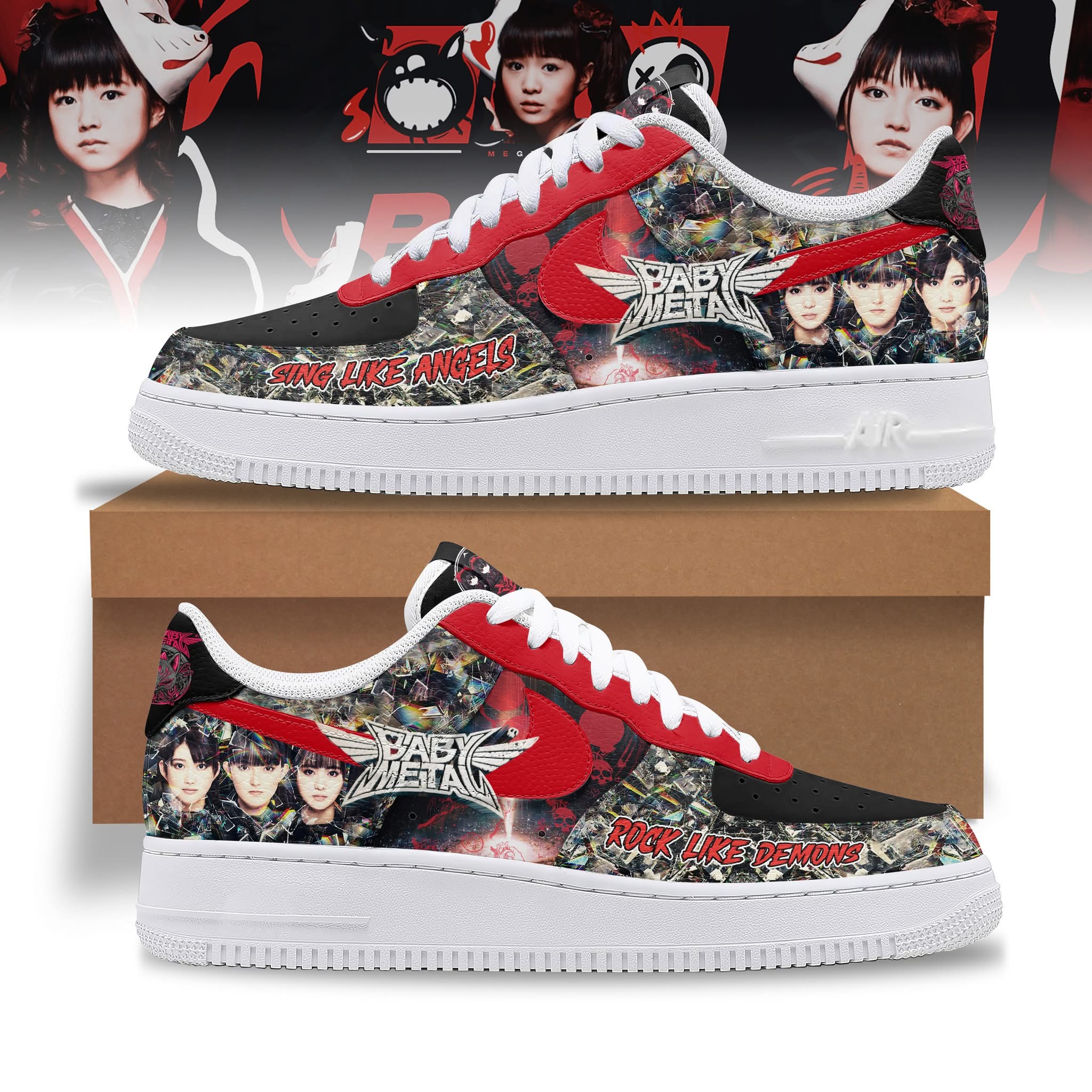 Babymetal "Rock Like Demons" Special Air Force 1 Sneaker Babymetal "Rock Like Demons" Special Air Force 1 Sneaker